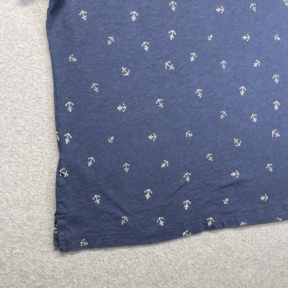 Abercrombie & Fitch Anchor Print Polo Shirt Men’s L Large Navy Blue AOP - Picture 12 of 16